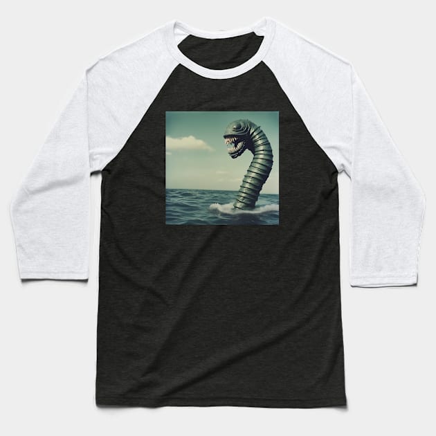 Nessie Baseball T-Shirt by Dead Galaxy